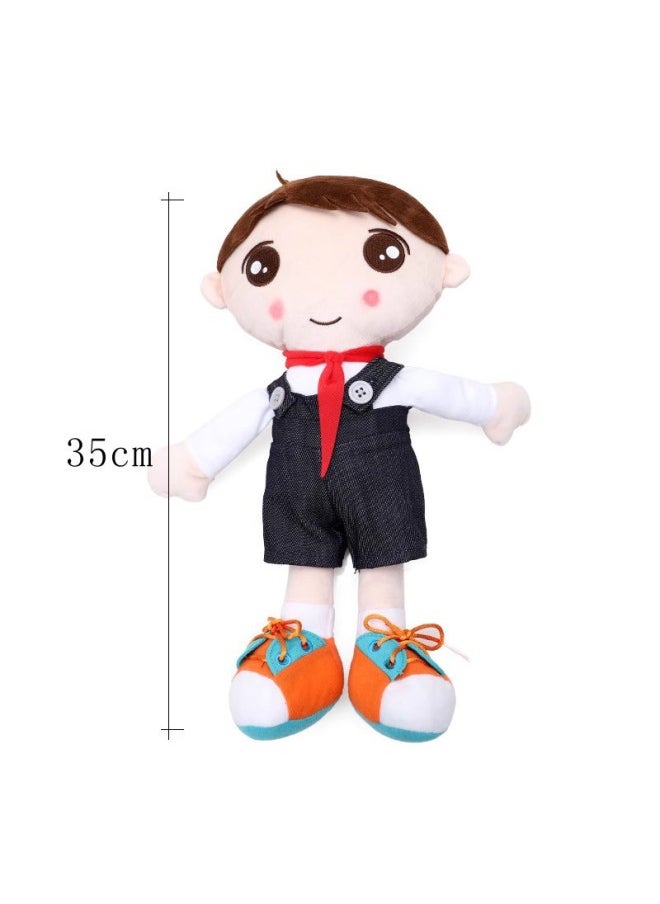 Generic - JJOVCE Bear Dressing Zipper Button Three-dimensional Cloth Book Baby Multi-functional Baby Educational Cloth Book Shoes-Color:Xiao Ming-Specifications:Standard - Image 1