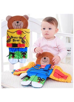 Generic JJOVCE Bear Dressing Zipper Button Three-dimensional Cloth Book Baby Multi-functional Baby Educational Cloth Book Shoes-Color:Xiao Ming-Specifications:Standard  - Image 2