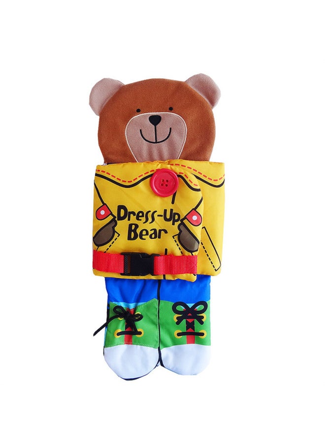 Generic - JJOVCE Bear Dressing Zipper Button Three-dimensional Cloth Book Baby Multi-functional Baby Educational Cloth Book Shoes-Color:Xiao Ming-Specifications:Standard - Image 1