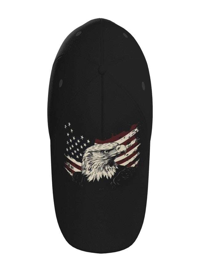 Krirteh Bald Eagle American Flag Baseball Cap for Men Women Adjustable USA Flag Hats July 4th Patriotic Trucker Hat Unisex Sun Hats - Image 3