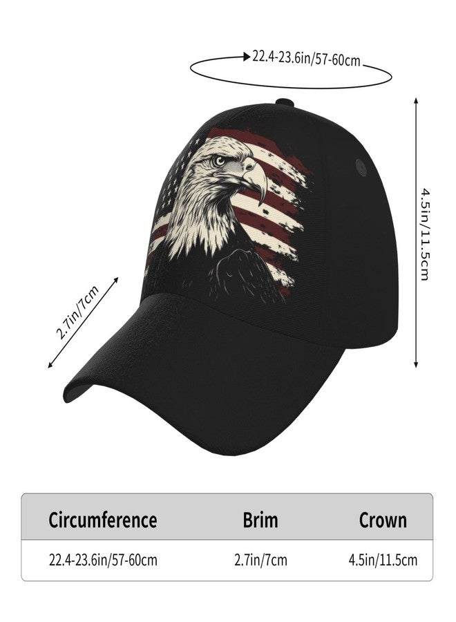 Krirteh Bald Eagle American Flag Baseball Cap for Men Women Adjustable USA Flag Hats July 4th Patriotic Trucker Hat Unisex Sun Hats - Image 4