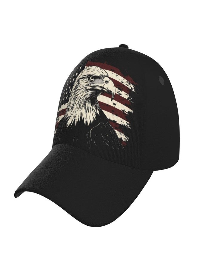 Krirteh Bald Eagle American Flag Baseball Cap for Men Women Adjustable USA Flag Hats July 4th Patriotic Trucker Hat Unisex Sun Hats - Image 1