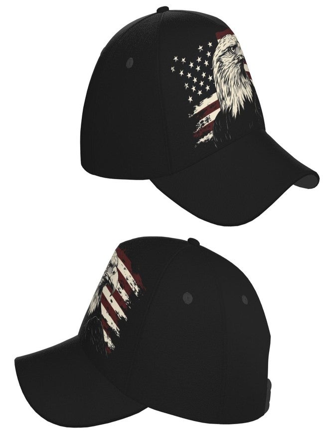 Krirteh Bald Eagle American Flag Baseball Cap for Men Women Adjustable USA Flag Hats July 4th Patriotic Trucker Hat Unisex Sun Hats - Image 5