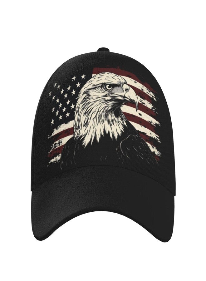 Krirteh Bald Eagle American Flag Baseball Cap for Men Women Adjustable USA Flag Hats July 4th Patriotic Trucker Hat Unisex Sun Hats - Image 2