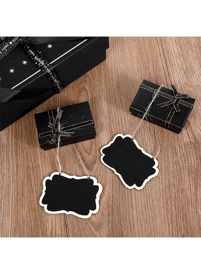 علامات قارورة سبورة سوداء خشبية 10 قطع، لافتات سبورة صغيرة مزدوجة الوجه مع خيط تعليق، لوحات رسائل صغيرة قابلة للمسح، ملصقات لأرقام الطاولات، النباتات وحفلات الزفاف - Image 4