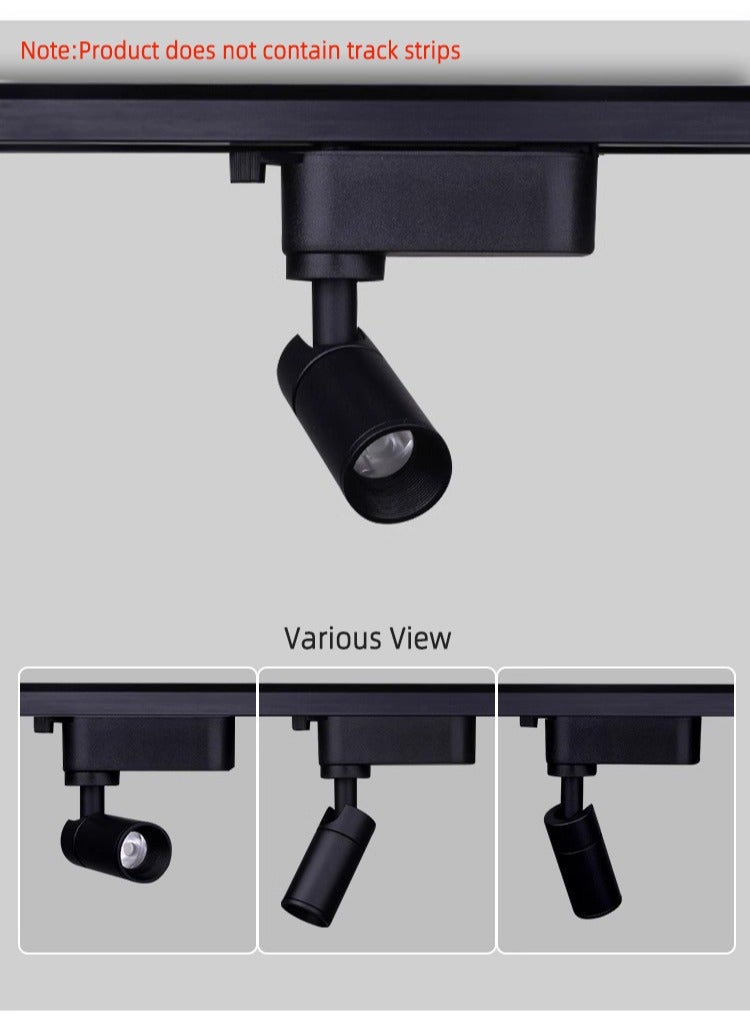 3Watt Ceiling LED Track Lights Wall Mounted Directional Spot Lighting Indoor Accent Lamps For House Decorative With CREE Chip 5° Beam Angle Black 60x11.8CM - Image 2