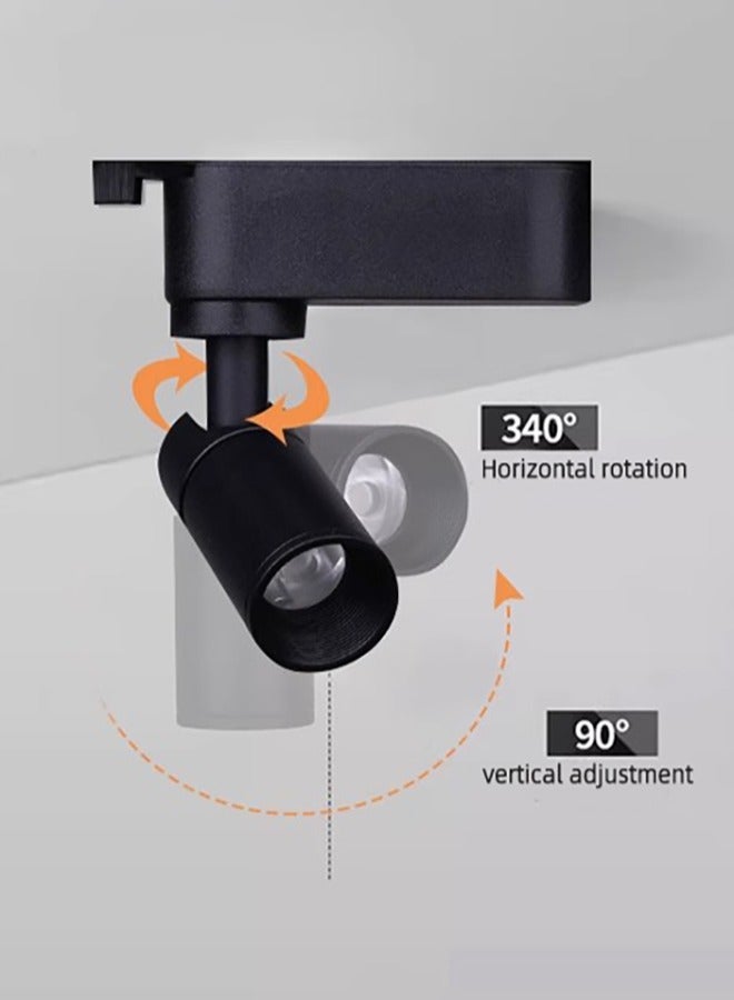 3Watt Ceiling LED Track Lights Wall Mounted Directional Spot Lighting Indoor Accent Lamps For House Decorative With CREE Chip 5° Beam Angle Black 60x11.8CM - Image 3
