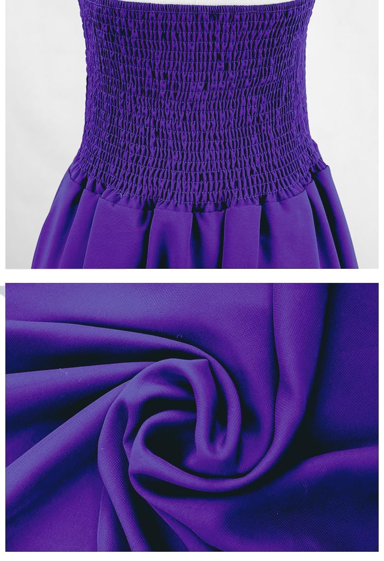GOLDSTITCH Women's Sleeveless Gothic Lace Dress with Corset Halter Lace Swing Cocktail Dress purple medium - Image 2