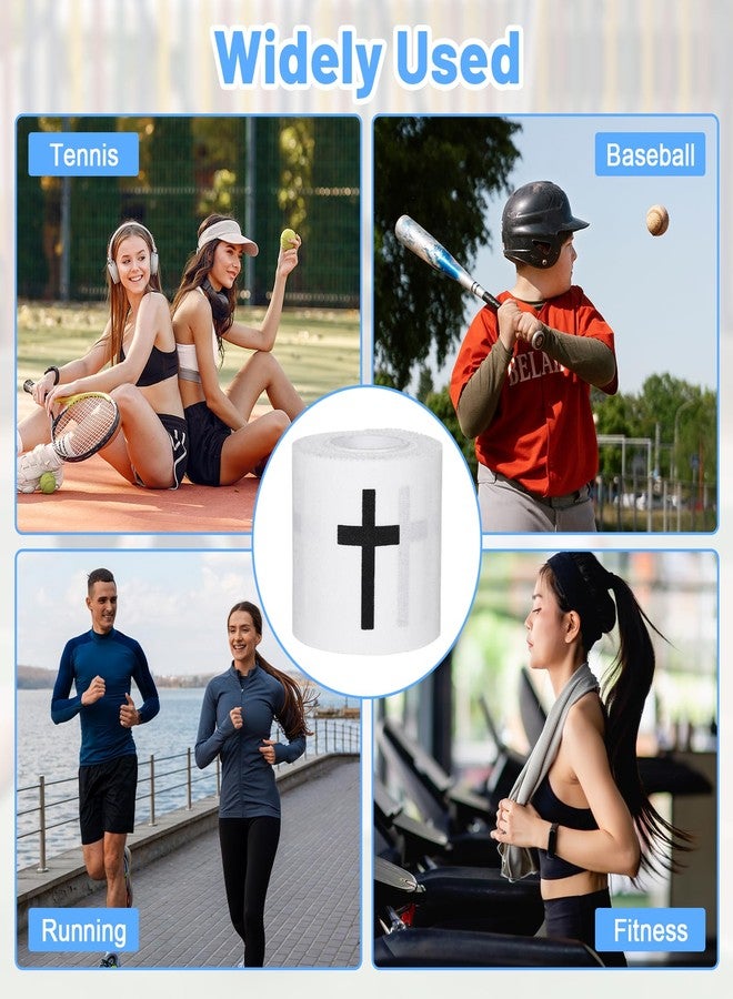شريطان رياضيان متقاطعان، 2 بوصة × 23 قدمًا، شريط معصم مسيحي للبيسبول، رباط كاحل رياضي مريح وثابت، ضمادات للتنس والكرة الطائرة وكرة السلة والجمباز للرياضيين والمعالجين - Image 5