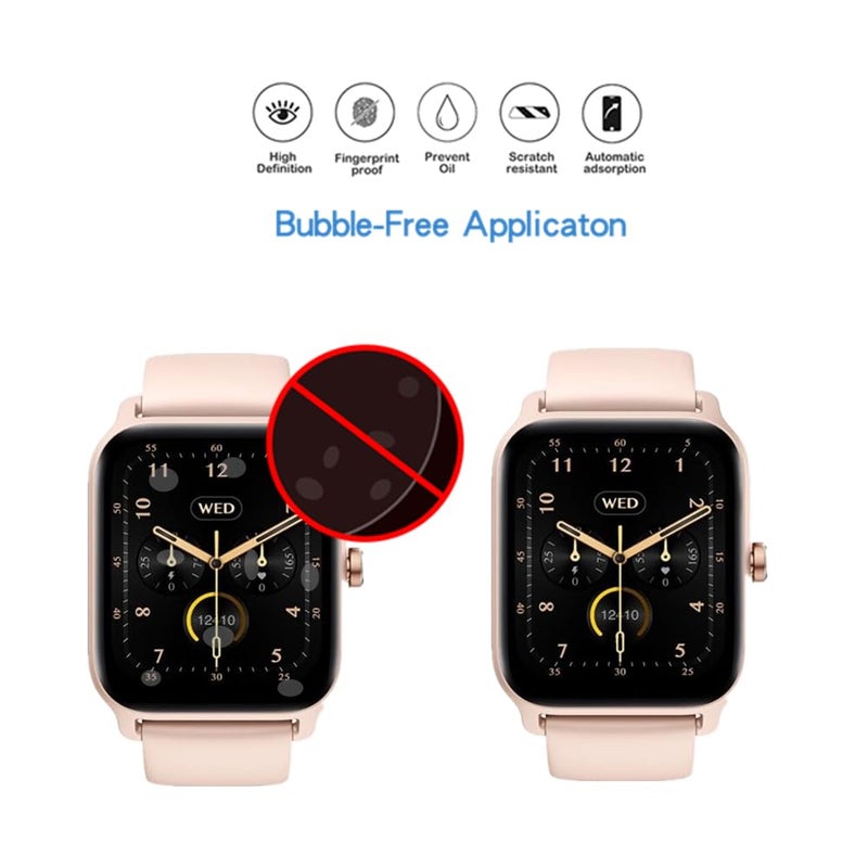MIHENCE Compatible for Faweio 1.8'' Smart Watch Screen Protector, TPU HD Full Coverage Invisible Protective Film Compatible for Faweio IDW26 / IDW13 / IDW15 / IDW19 / Cillso IDW26 Smartwatch (6PCS) - Image 4