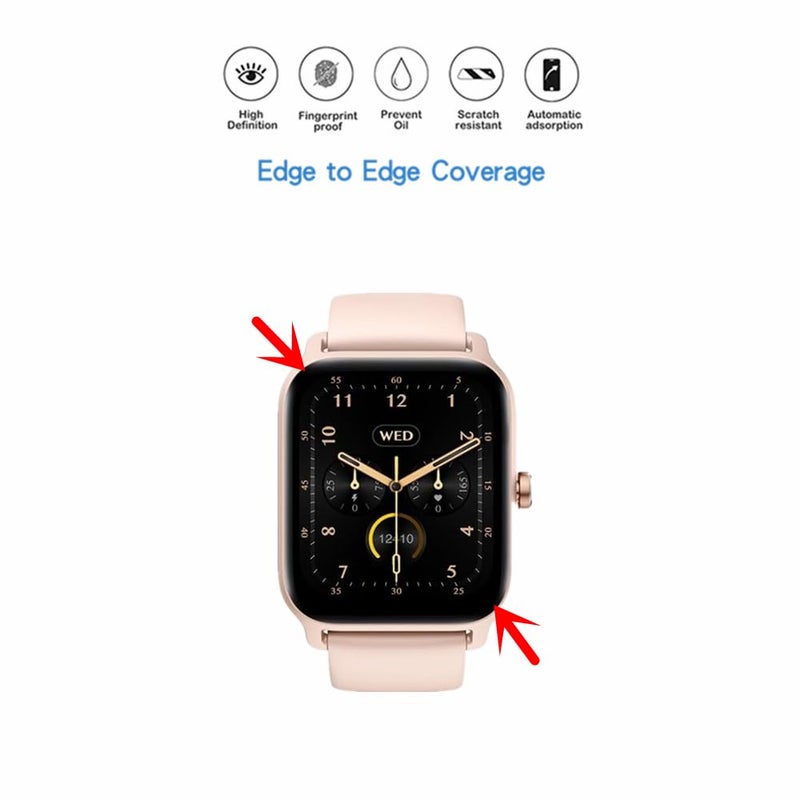 MIHENCE Compatible for Faweio 1.8'' Smart Watch Screen Protector, TPU HD Full Coverage Invisible Protective Film Compatible for Faweio IDW26 / IDW13 / IDW15 / IDW19 / Cillso IDW26 Smartwatch (6PCS) - Image 3