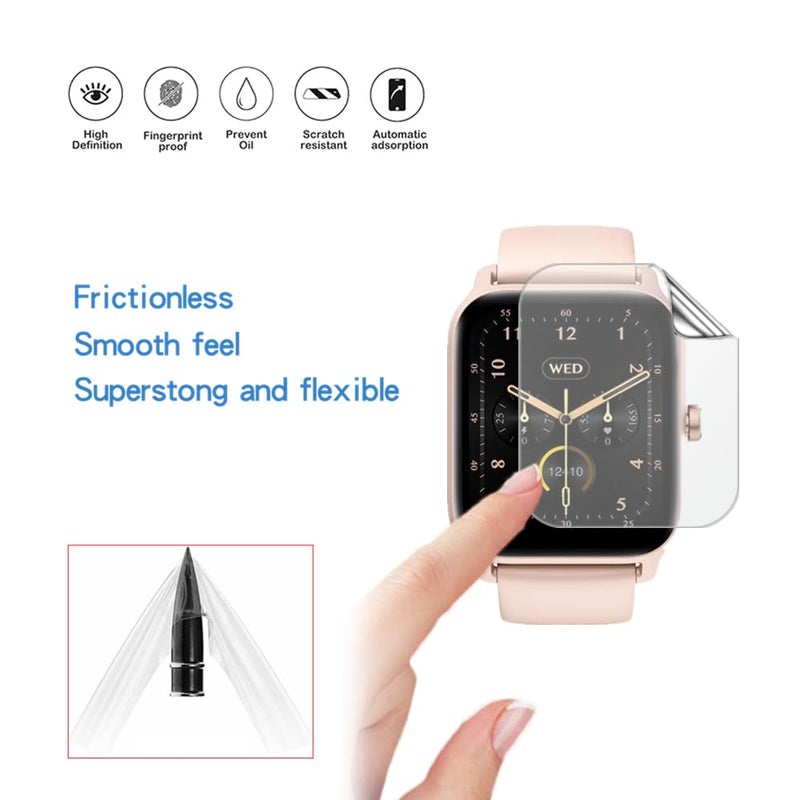 MIHENCE Compatible for Faweio 1.8'' Smart Watch Screen Protector, TPU HD Full Coverage Invisible Protective Film Compatible for Faweio IDW26 / IDW13 / IDW15 / IDW19 / Cillso IDW26 Smartwatch (6PCS) - Image 5