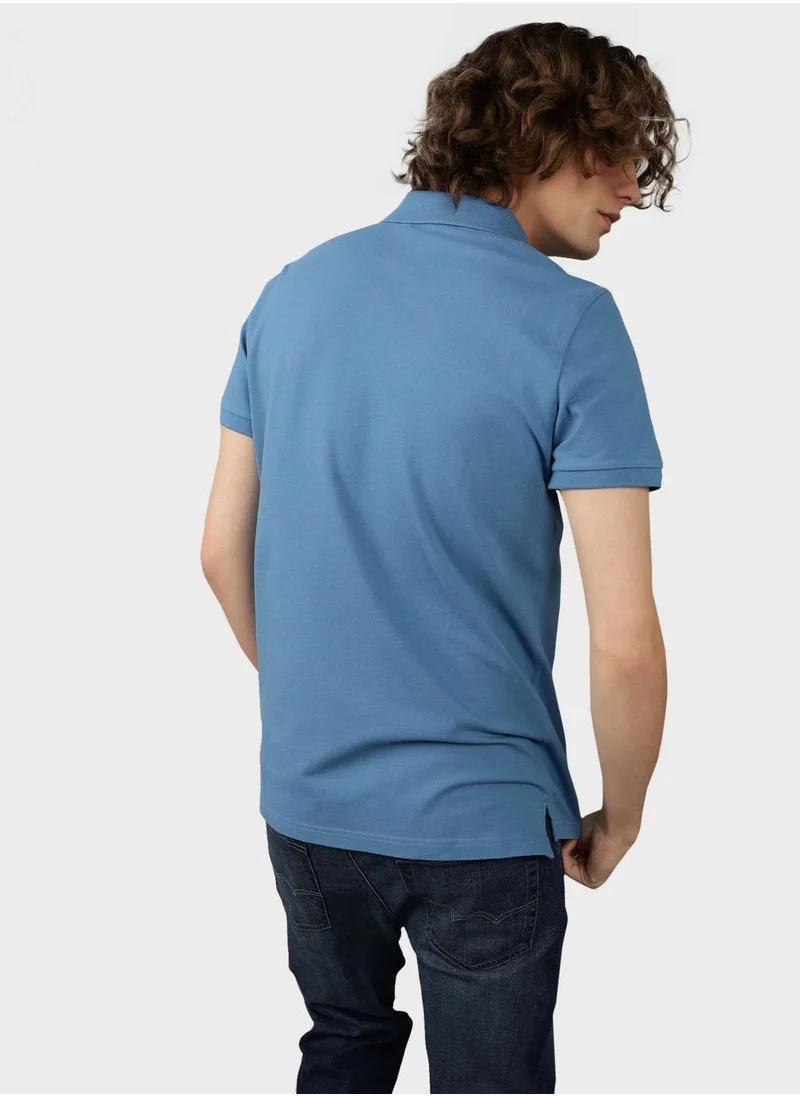 American Eagle Logo Detail Short Sleeve Polo Shirt
