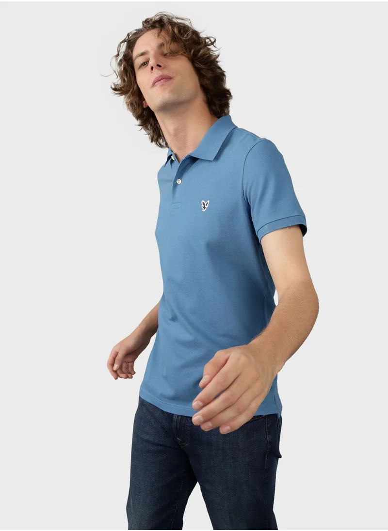 American Eagle Logo Detail Short Sleeve Polo Shirt