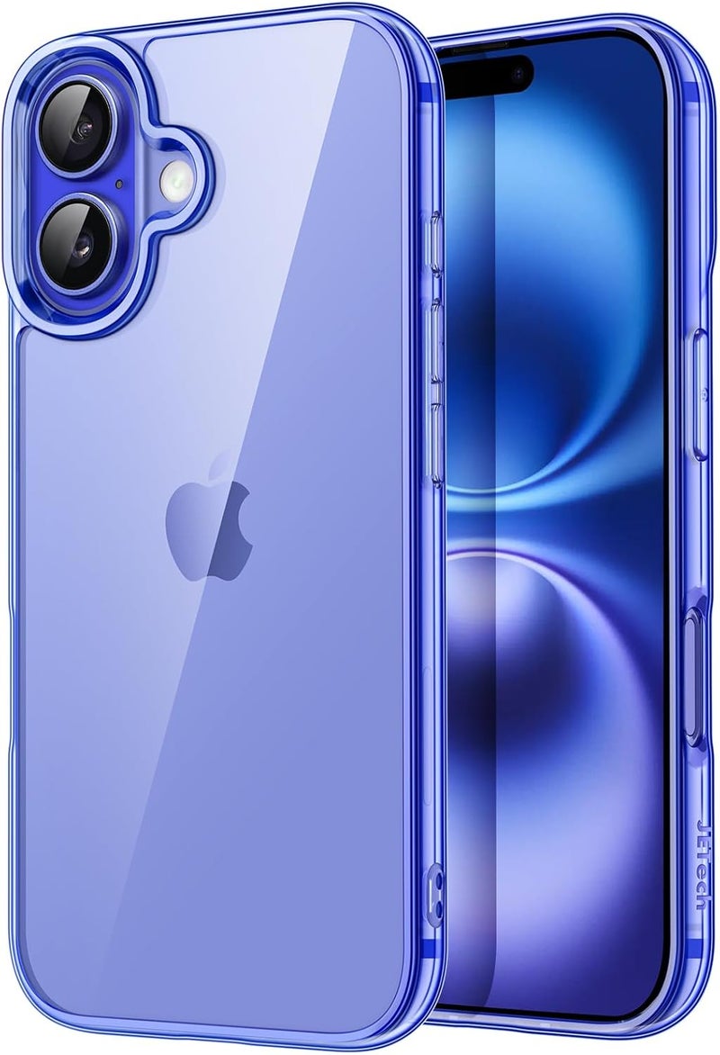 جي تيك حافظة لهاتف iPhone 16 Plus مقاس 6.7 بوصة، غطاء حماية صدمات غير قابل للاصفرار، ظهر شفاف مقاوم للخدوش (أزرق فوق بنفسجي) - Image 1