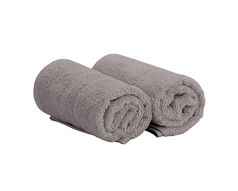 THE HAPPY POD Luxe Cotton Hand Towel - Pack of 2, Ultra Soft & Plush, Highly Absorbent, Quick Dry, Premium Towels for Bathroom, Spa & Everyday Use| 40 x 60 cm - 530 GSM | Grey | 70% Cotton, 30% Bamboo - Image 1
