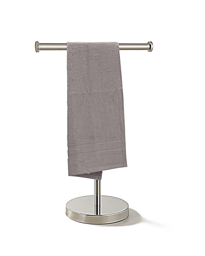 THE HAPPY POD Luxe Cotton Hand Towel - Pack of 2, Ultra Soft & Plush, Highly Absorbent, Quick Dry, Premium Towels for Bathroom, Spa & Everyday Use| 40 x 60 cm - 530 GSM | Grey | 70% Cotton, 30% Bamboo - Image 3