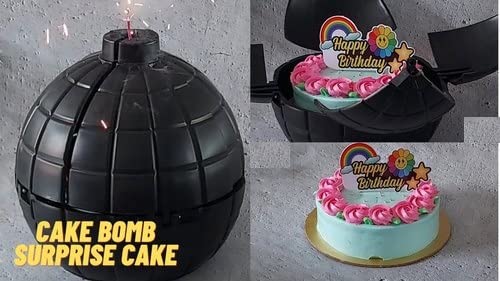 FEELING MALL DIY Surprise Box Gift for Birthday - Unexpected Plastic Round Shaped Cake Gift Box for All Occasions - Reusable Ballshell Surprise Stand - Creative Explosion Gift Decor Box, 1 Count - Image 5