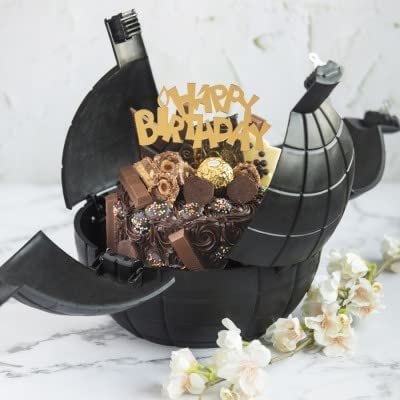 FEELING MALL DIY Surprise Box Gift for Birthday - Unexpected Plastic Round Shaped Cake Gift Box for All Occasions - Reusable Ballshell Surprise Stand - Creative Explosion Gift Decor Box, 1 Count - Image 3