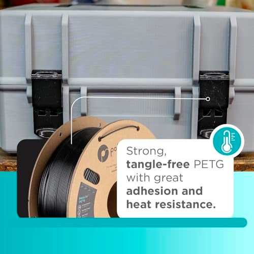 polymaker خيوط بوليمكر PETG 1.75 مم 2 كجم أسود*2 لخلاطات الطباعة ثلاثية الأبعاد، خيوط بوليلايت PETG للطباعة ثلاثية الأبعاد 1.75 مم، دقة الأبعاد +/- 0.03 مم، الطباعة مع معظم الطابعات ثلاثية الأبعاد - Image 2