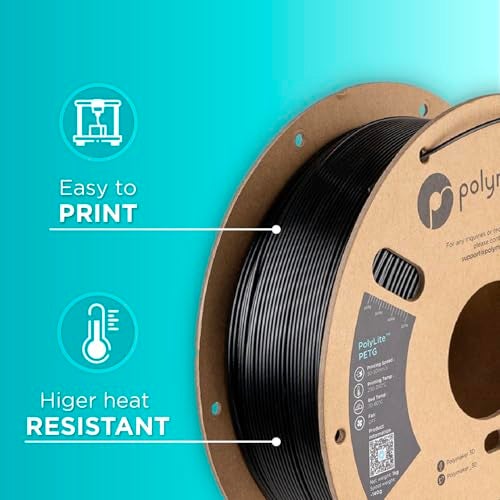polymaker خيوط بوليمكر PETG 1.75 مم 2 كجم أسود*2 لخلاطات الطباعة ثلاثية الأبعاد، خيوط بوليلايت PETG للطباعة ثلاثية الأبعاد 1.75 مم، دقة الأبعاد +/- 0.03 مم، الطباعة مع معظم الطابعات ثلاثية الأبعاد - Image 4