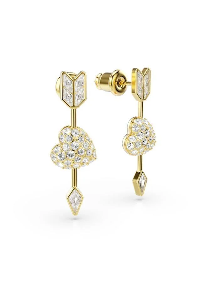 Swarovski  Idyllia White Crystal Arrow Gold Tone Plated Pierced Earrings for Women | Best Price UAE