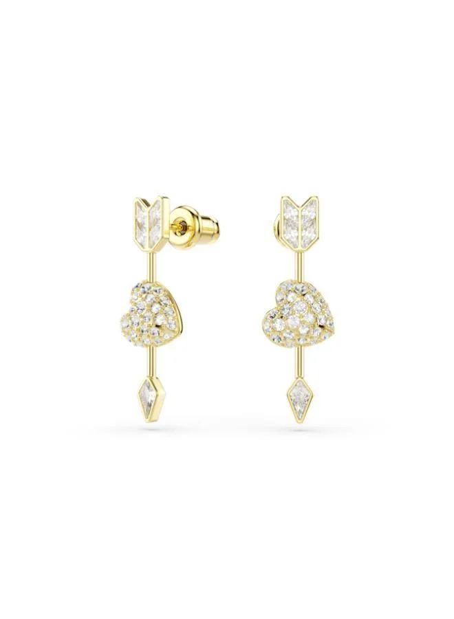 Swarovski  Idyllia White Crystal Arrow Gold Tone Plated Pierced Earrings for Women | Best Price UAE