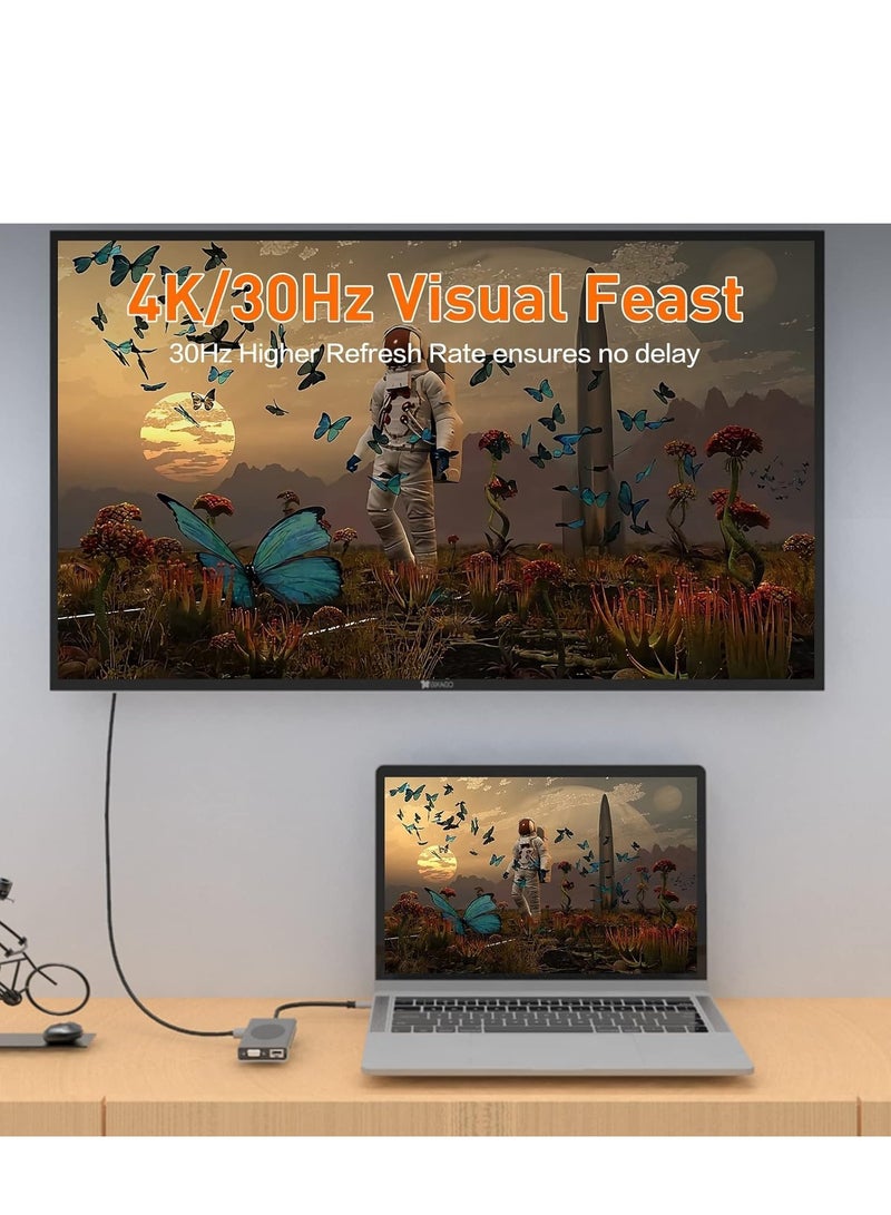 JAJEEK 13-in-1 USB C Docking Station with Wireless Charging, 4K HDMI, VGA, USB 3.0, USB C, Ethernet, SD/TF Card Reader – Ultimate Adapter for MacBook Pro, MacBook Air & Type-C Devices – Expand Your Connectivity - Image 5