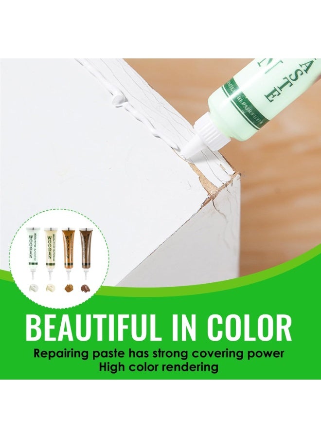 Azonee Wood Furniture Repair Kit, Brown Cream Off-White Oak Touch Up Filler Putty, Laminate Floor Scratch and Hole Repair Kit for Furniture, Stains & Cracks, Easy to Use - Image 1