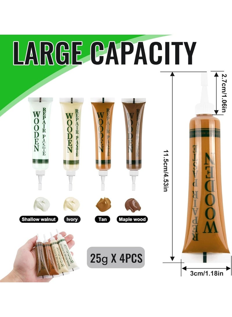 Azonee Wood Furniture Repair Kit, Brown Cream Off-White Oak Touch Up Filler Putty, Laminate Floor Scratch and Hole Repair Kit for Furniture, Stains & Cracks, Easy to Use - Image 2