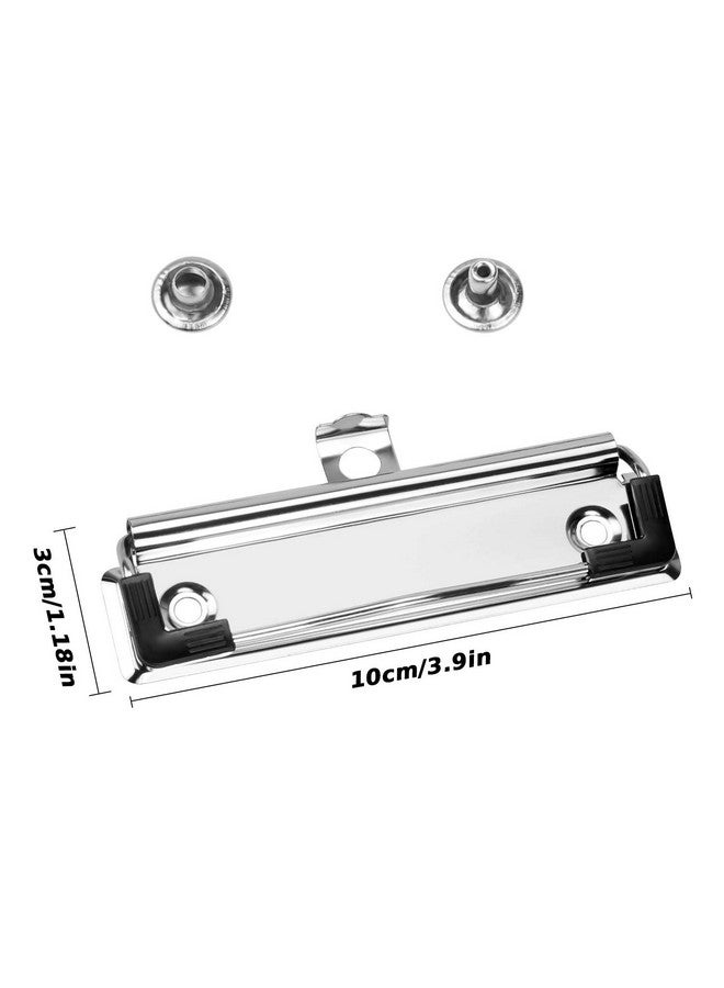 Meetory 15 Pack Clipboard Clips 3.94" Mountable Stainless Metal Clipboards Hardware With Rubber Grip And Hanging Hole(Included 30 Piece Rivets) - Image 2