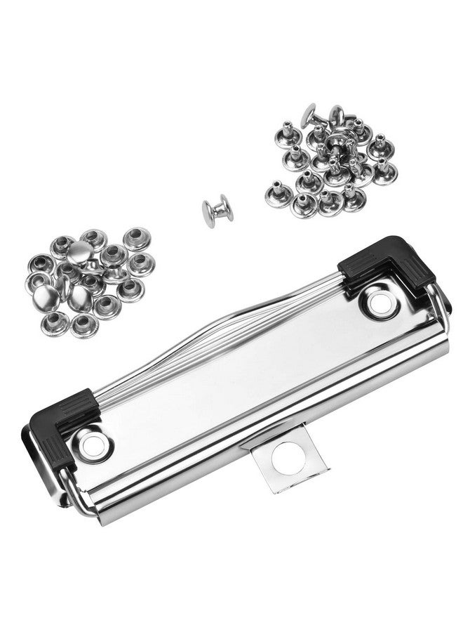 Meetory 15 Pack Clipboard Clips 3.94" Mountable Stainless Metal Clipboards Hardware With Rubber Grip And Hanging Hole(Included 30 Piece Rivets) - Image 4