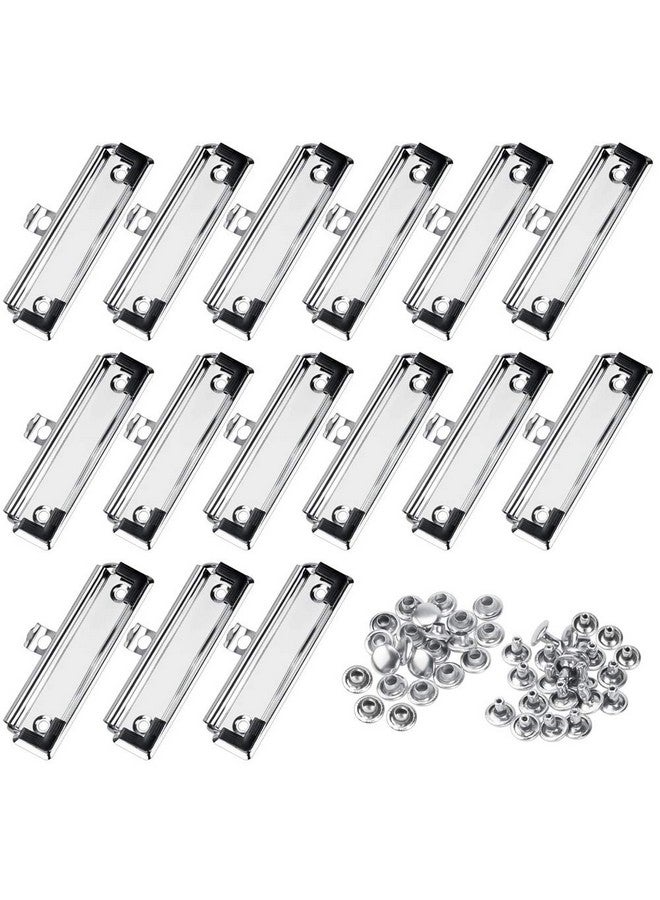 Meetory 15 Pack Clipboard Clips 3.94" Mountable Stainless Metal Clipboards Hardware With Rubber Grip And Hanging Hole(Included 30 Piece Rivets) - Image 1
