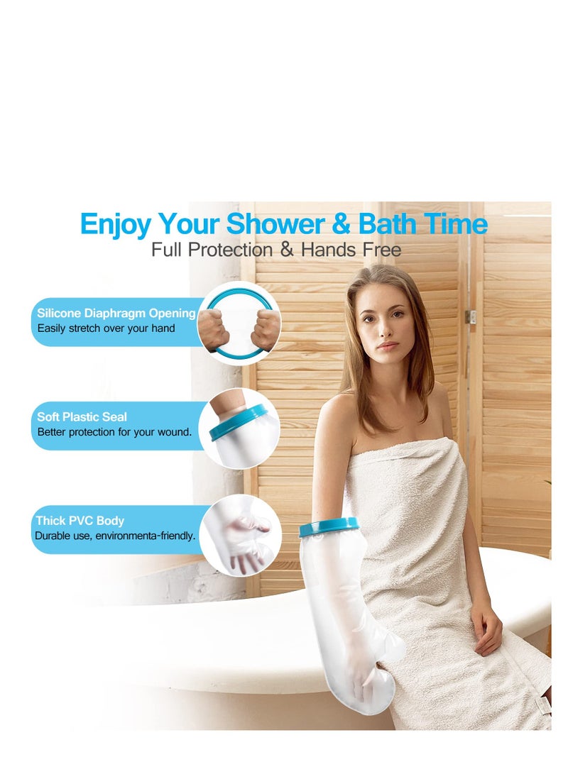 XiuWoo Waterproof Arm Cast Cover for Shower Bath, Adult Reusable Arm Cast Covers Protector Shower Bag for Wound Arm, Hands, Wrists, Elbow, Finger - Image 2