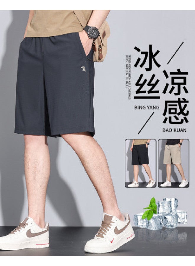 Tucano summer Men's Casual Pants - Quick-dry, Loose, Comfortable, Versatile, Ice Silk, Breathable Straight-leg Shorts For Men - Image 1