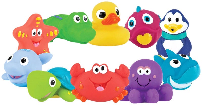 Nuby 10 Count (Pack of 1) Little Squirts Fun Bath Toys, Assorted Characters - Image 5