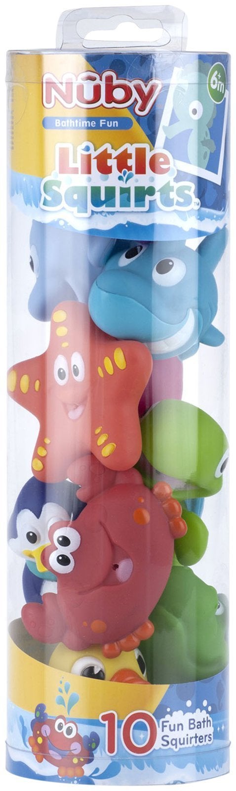 Nuby 10 Count (Pack of 1) Little Squirts Fun Bath Toys, Assorted Characters - Image 2