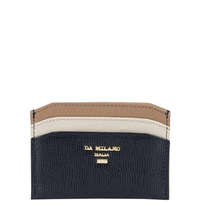 Da Milano Da Milano Monogram Patterned Leather Card Case Wallet - Black (CA-10057A)