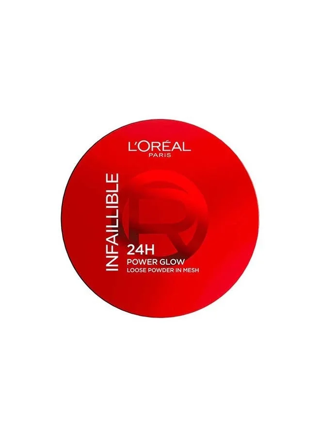L'oreal Paris L’Oréal Paris Infaillible 24H Power Glow Loose Powder in Mesh, Pore Blurring, Radiant Glow, and Hydrating Formula in Universal Shade, 9.5g