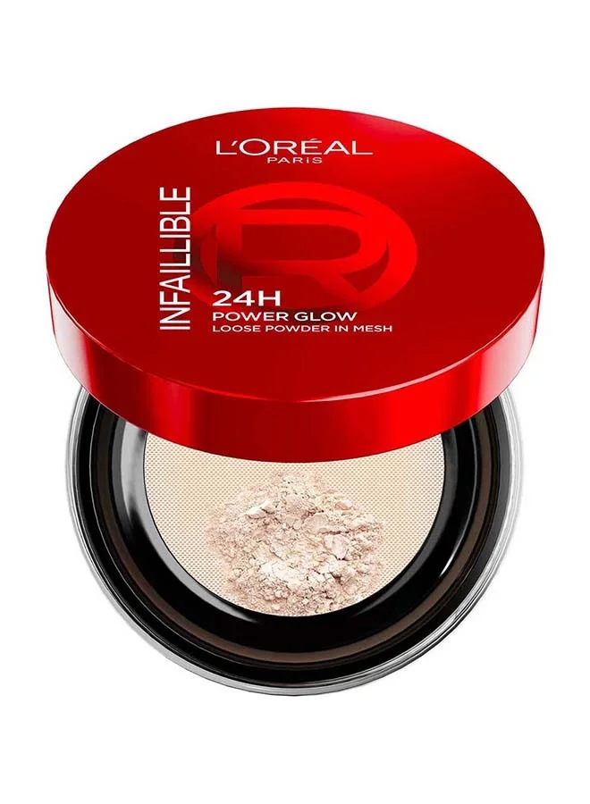 L'oreal Paris L’Oréal Paris Infaillible 24H Power Glow Loose Powder in Mesh, Pore Blurring, Radiant Glow, and Hydrating Formula in Universal Shade, 9.5g