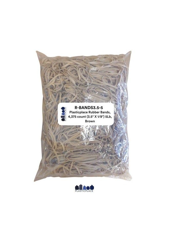 Plasticplace أربطة مطاطية 5 باوند بني - Image 1