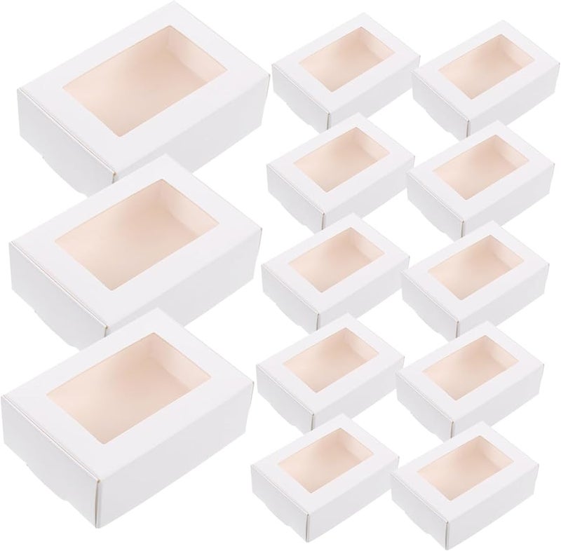 50 قطعة من علب الكعك الكرافت ذات النافذة للحفلات والمناسبات الخاصة - Image 1