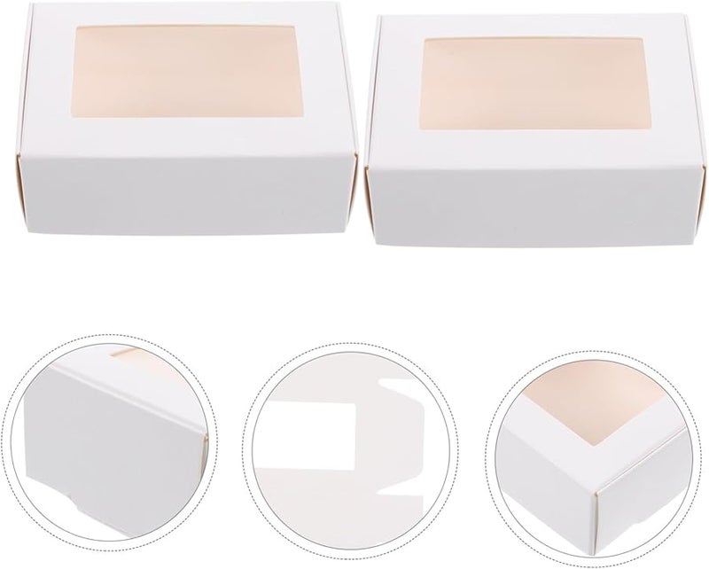 50 قطعة من علب الكعك الكرافت ذات النافذة للحفلات والمناسبات الخاصة - Image 4