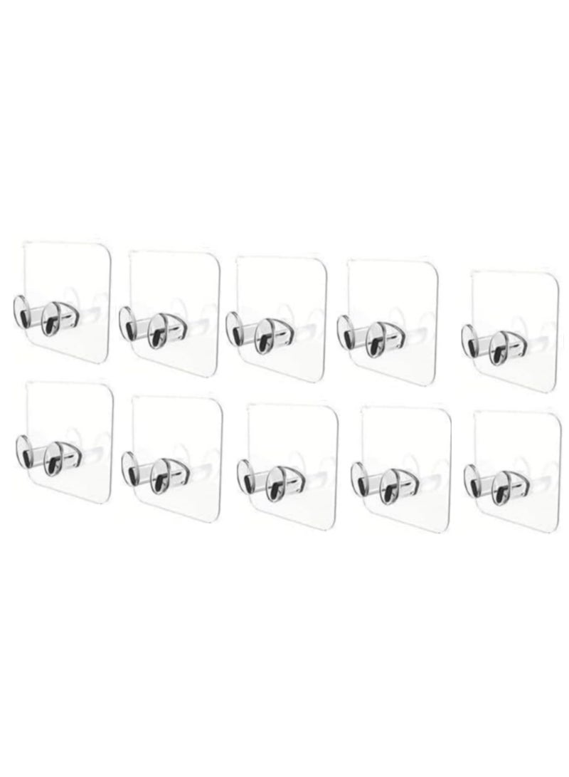 10 Pieces Self Adhesive Wall Hooks Holder Without Drill Hanger Sticker - Image 1