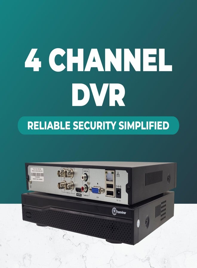 Trueview 4 Channel 5MP-H H.265 4-in-1 DVR | Supports up to 5MP Cameras (TVI/AHD/CVI/CVBS/IP) | Full HD 1080p HDMI & VGA Output | Remote Access via Android/iOS/PC | Up to 6TB Storage, Black - Image 2
