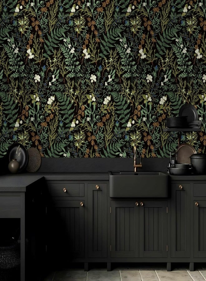 WY-BSO Green Fern Botanical Shelf Liner,Vinyl Film Decorative Shelf Liner for Bedroom Dresser Sticker (Green, 17.3 inch x 118 inch) - Image 5