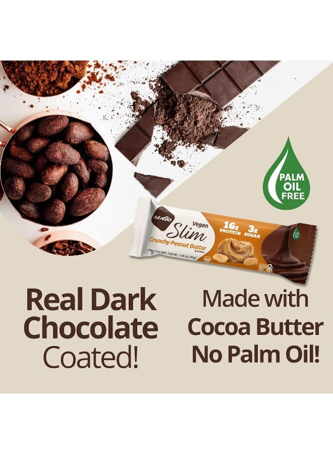 NuGo Slim Dark Chocolate Crunchy Peanut Butter, 16G Vegan Protein, 3G Sugar, 7G Fiber, Low Net Carb, Keto Friendly, Gluten Free, 24 Count - Image 5