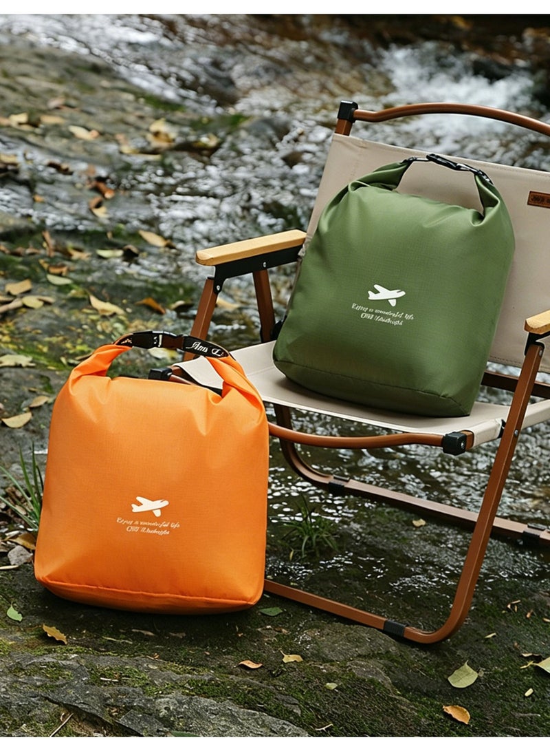 2 Pcs Large Waterproof Storage Dry Bags, Foldable Portable Travel Storage Pouch for Camping, Hiking, Beach, Swimming, Kayaking,  Rafting, Boating, Travel & Outdoor Activities.Orange & Green（36.5 * 26cm) - Image 5
