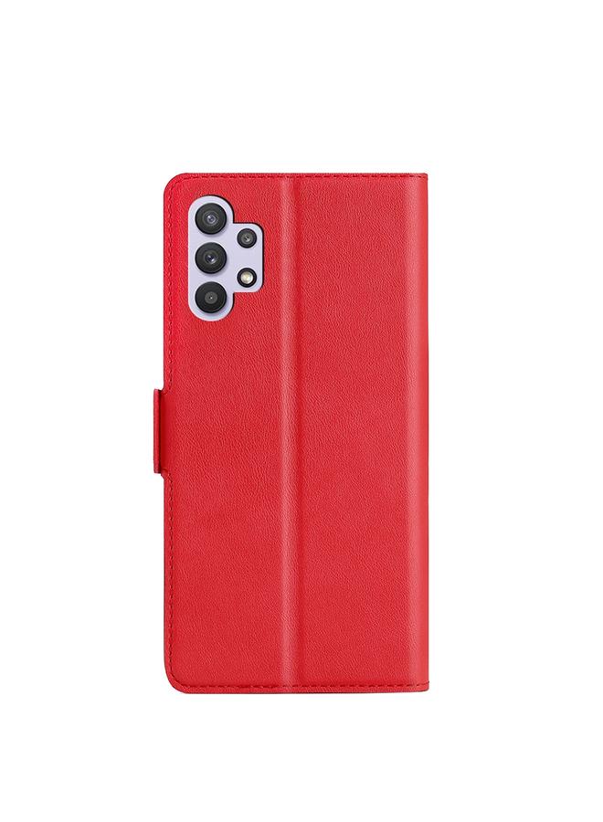 اس-توب جراب لهاتف Samsung Galaxy A32 5G مصنوع من جلد البولي يوريثان الحراري فائق النحافة مع مشبك جانبي قابل للطي أفقيًا مع حامل وفتحة بطاقة - Image 3