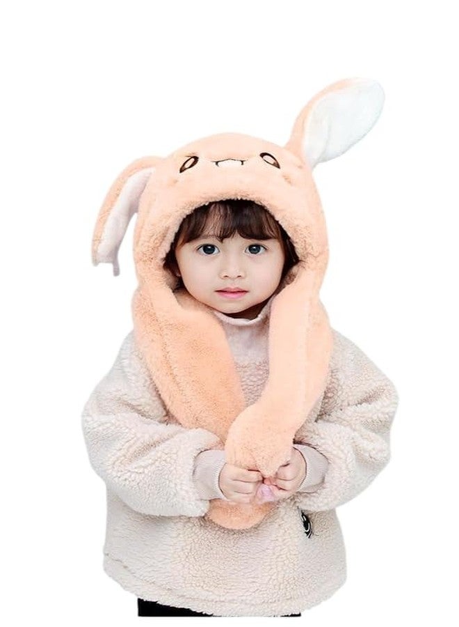TopiBaaz Kids Winter Hat Moving Ear Flap Cap for Women Soft Plush Wool Woolen Warm Jumping Dress for Unisex | Above 5 Yrs Freesize Beige - Image 1